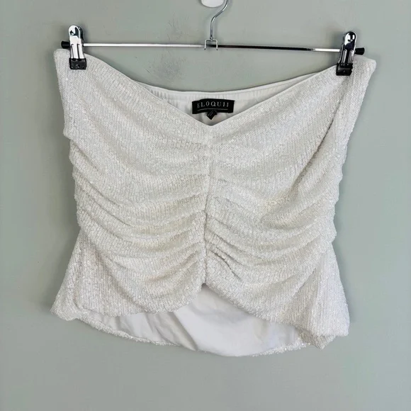 Eloquii White Sequin Skirt Set Size 14 - Picture 6 of 12